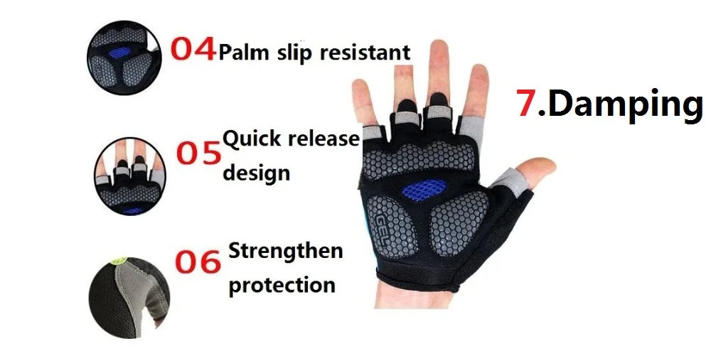 Unisex Half-Finger Cycling & Gym Gloves – Breathable Anti-Slip Sport Gloves