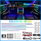 Full-Color RGB Car Interior Lighting – 18-in-1 Dual Zone Neon Acrylic Strip