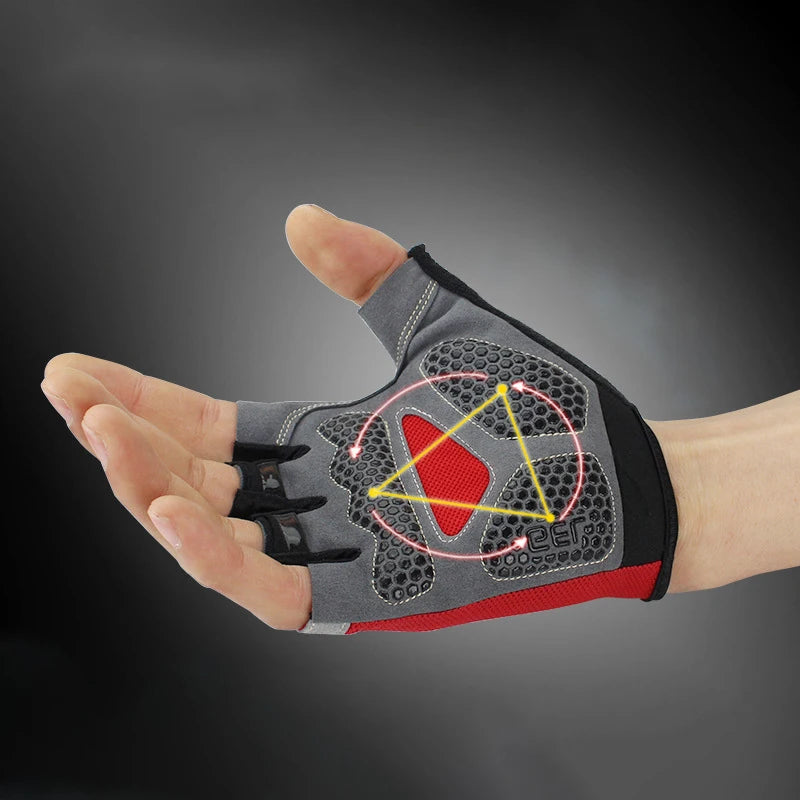 Unisex Half-Finger Cycling & Gym Gloves – Breathable Anti-Slip Sport Gloves