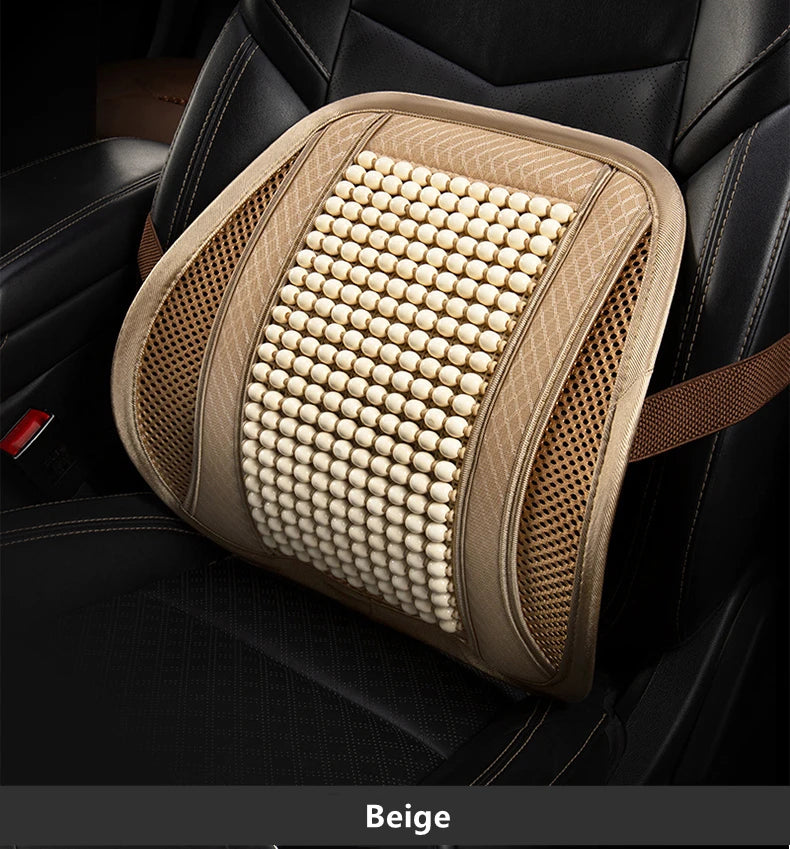 Wood Bead Car Seat Cushion – Summer Cooling & Breathable, All-Season Comfort