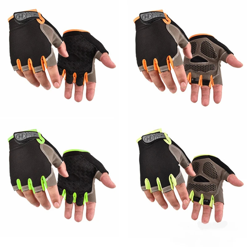Unisex Half-Finger Cycling & Gym Gloves – Breathable Anti-Slip Sport Gloves