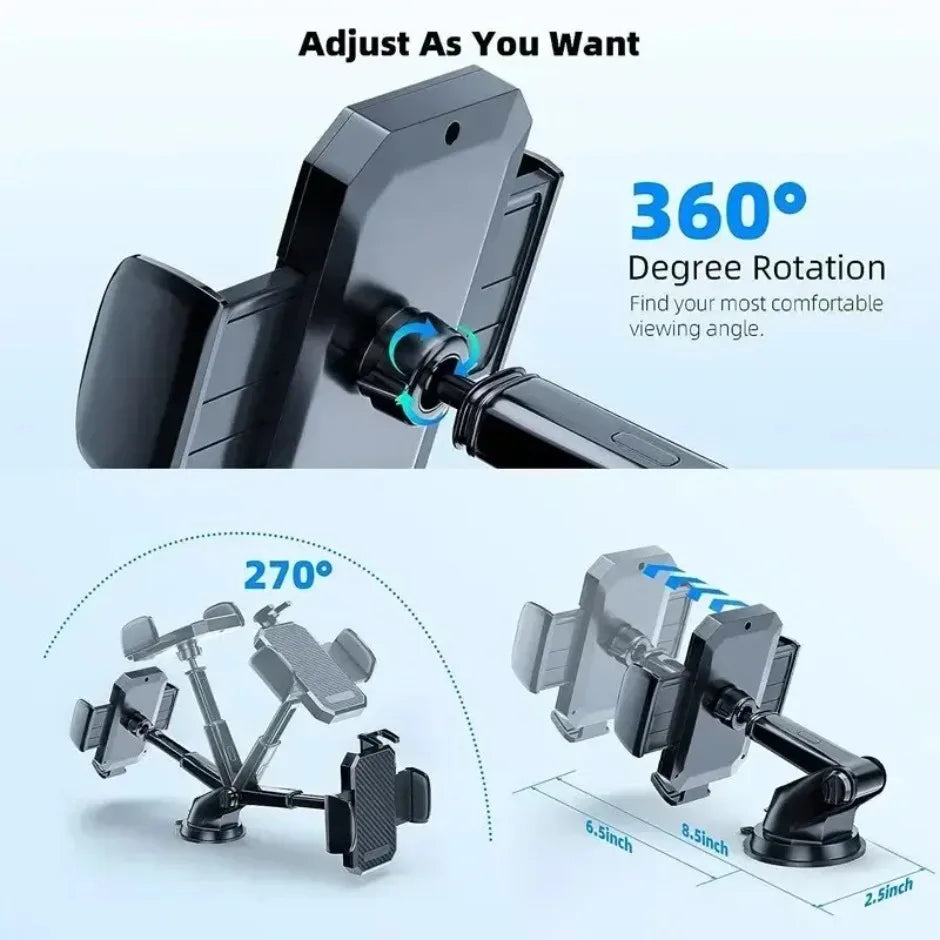 2025 Car Phone Holder – Suction Cup & Air Vent Mount for iPhone, Samsung
