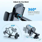 2025 Car Phone Holder – Suction Cup & Air Vent Mount for iPhone, Samsung
