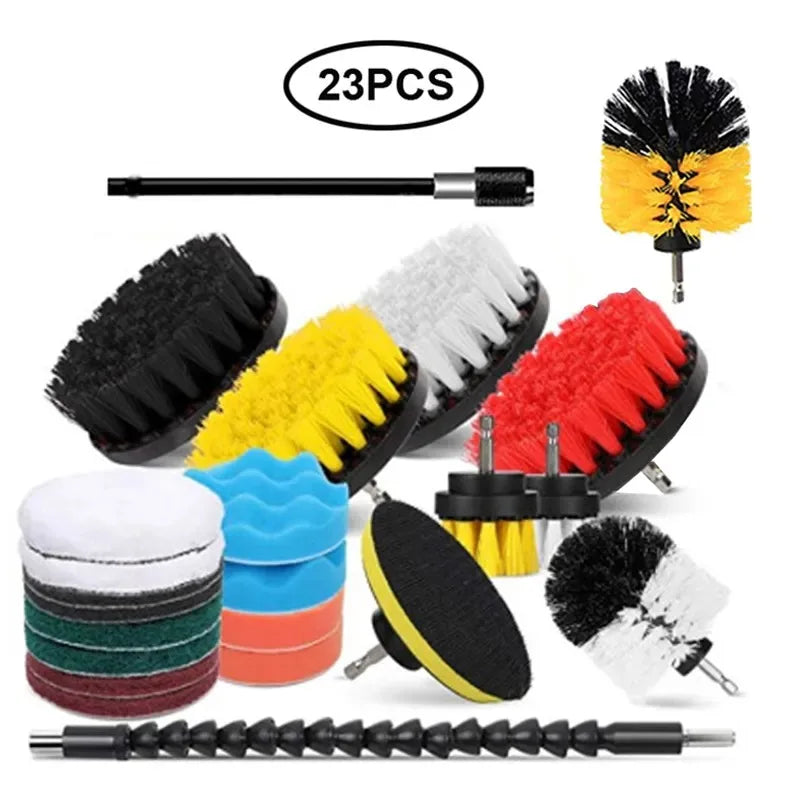 Electric Drill Brush Cleaning Kit – Multi-Purpose Scrubber Set for Car, Kitchen & Bathroom