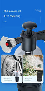 2L Hand Pump Foam Sprayer – Multi-Nozzle Snow Foam Car Wash & Cleaning Bottle