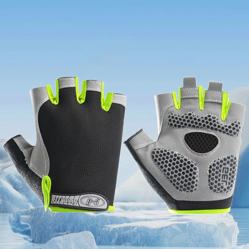 Unisex Half-Finger Cycling & Gym Gloves – Breathable Anti-Slip Sport Gloves