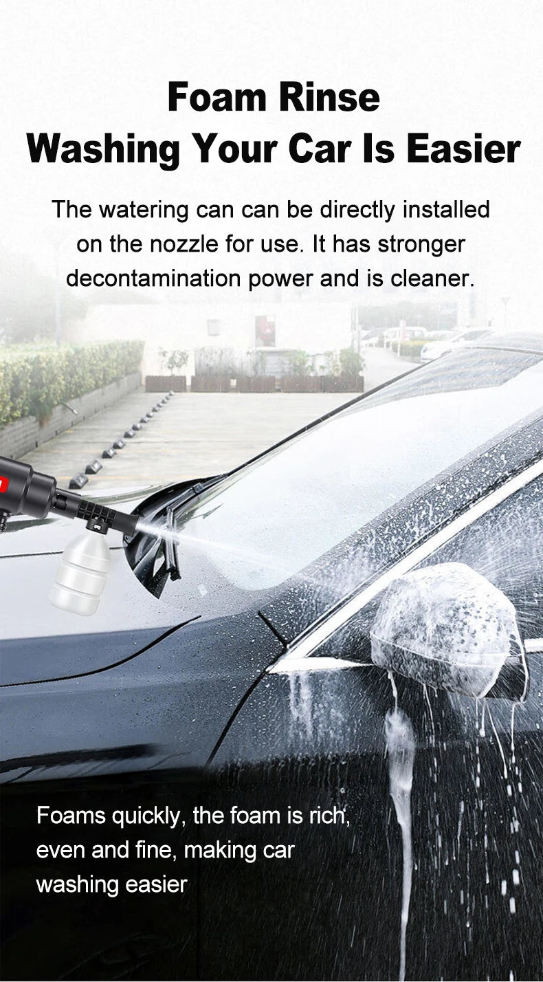 EAFC 60Bar Cordless Electric Car Wash Gun – High-Pressure Foam Spray Cleaner