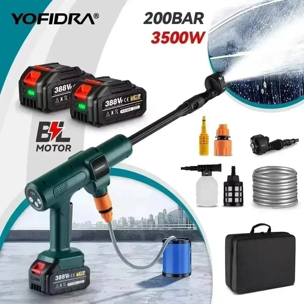 3000W Brushless Electric Pressure Washer – 6-in-1 Car & Garden Spray Gun