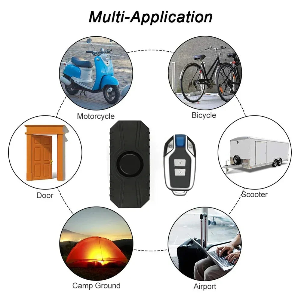 Wireless Bicycle & Motorcycle Vibration Alarm – USB Rechargeable