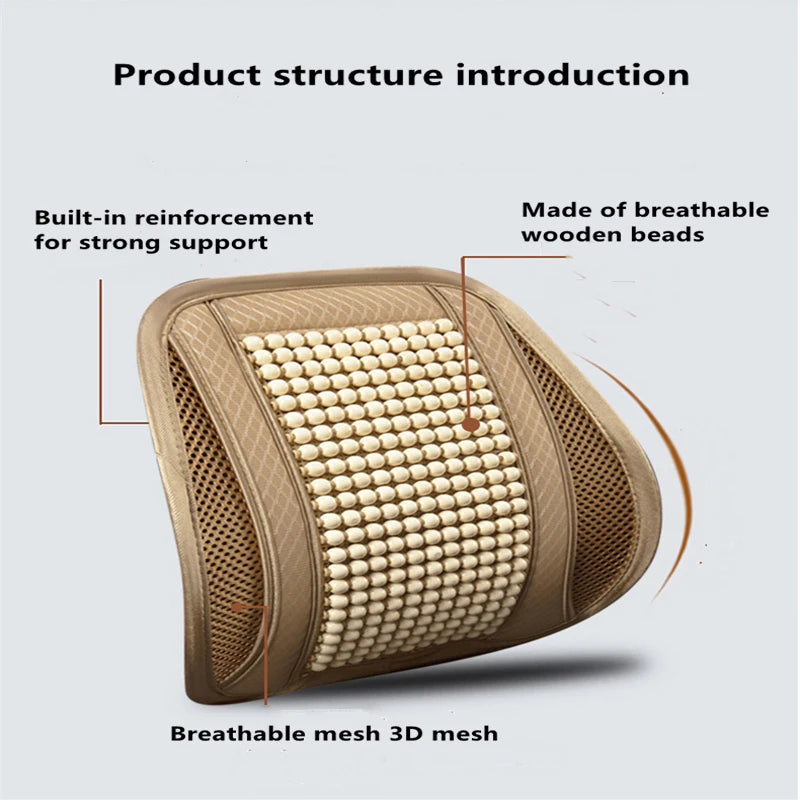 Wood Bead Car Seat Cushion – Summer Cooling & Breathable, All-Season Comfort