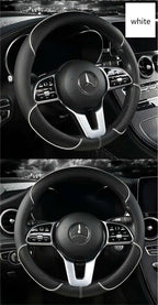 Universal Leather Steering Wheel Cover – Anti-Slip & All-Season Fit
