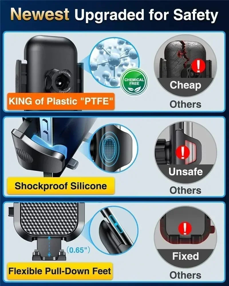 2025 Car Phone Holder – Suction Cup & Air Vent Mount for iPhone, Samsung