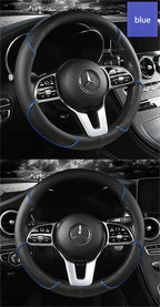 Universal Leather Steering Wheel Cover – Anti-Slip & All-Season Fit