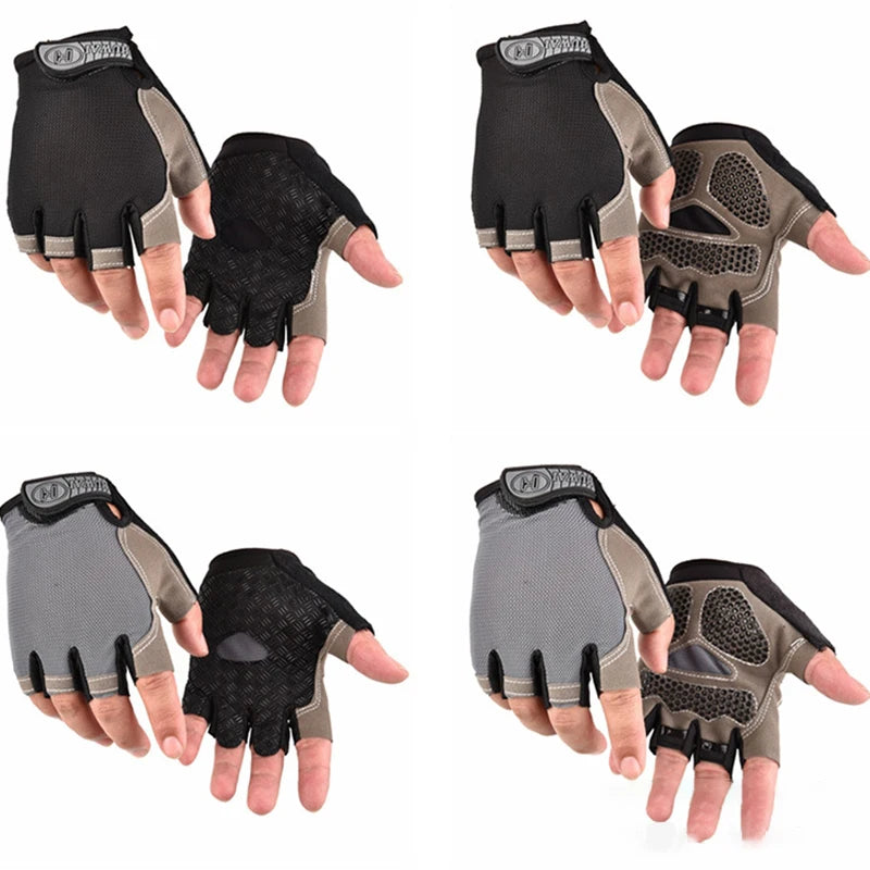 Unisex Half-Finger Cycling & Gym Gloves – Breathable Anti-Slip Sport Gloves