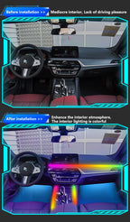 Full-Color RGB Car Interior Lighting – 18-in-1 Dual Zone Neon Acrylic Strip