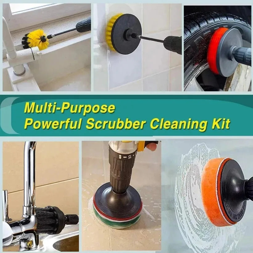 Electric Drill Brush Cleaning Kit – Multi-Purpose Scrubber Set for Car, Kitchen & Bathroom