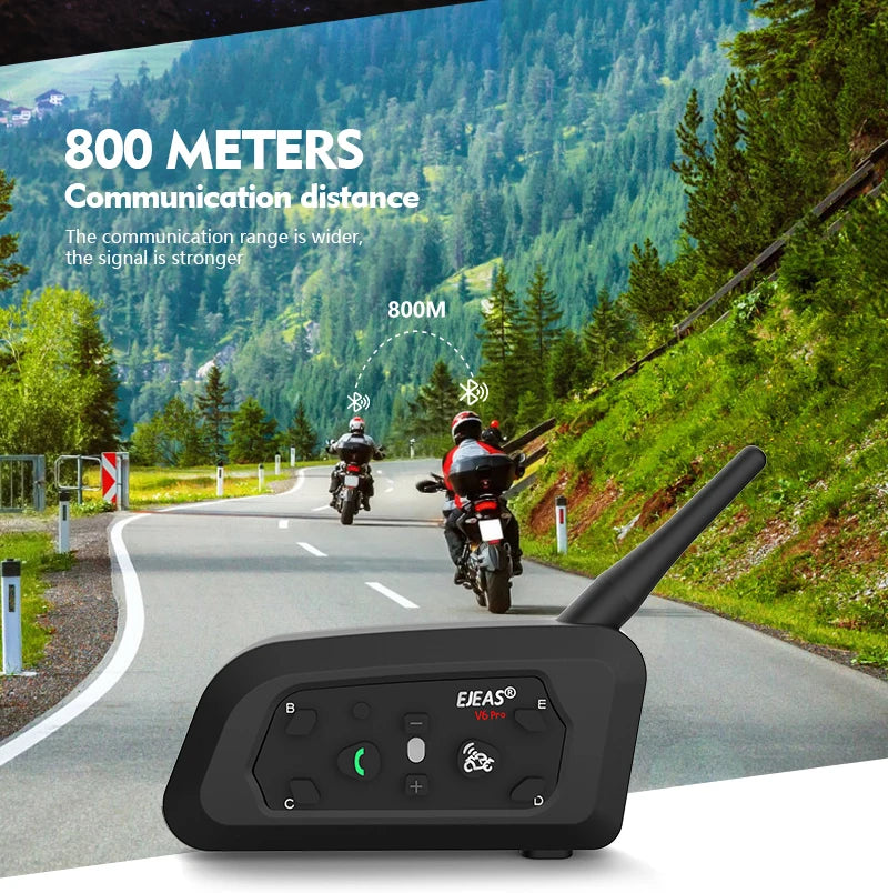 EJEAS V6 Pro Moto Intercom – Wireless Helmet Walkie Talkie Headset