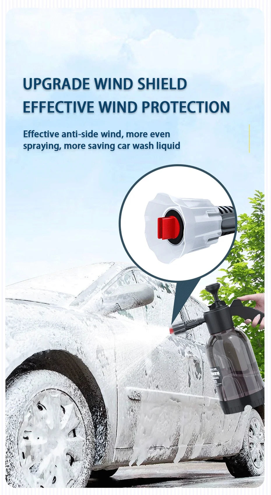 2L Hand Pump Foam Sprayer – High-Pressure Car & Home Wash Bottle