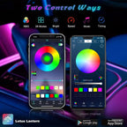Full-Color RGB Car Interior Lighting – 18-in-1 Dual Zone Neon Acrylic Strip