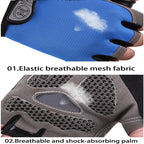 Unisex Half-Finger Cycling & Gym Gloves – Breathable Anti-Slip Sport Gloves