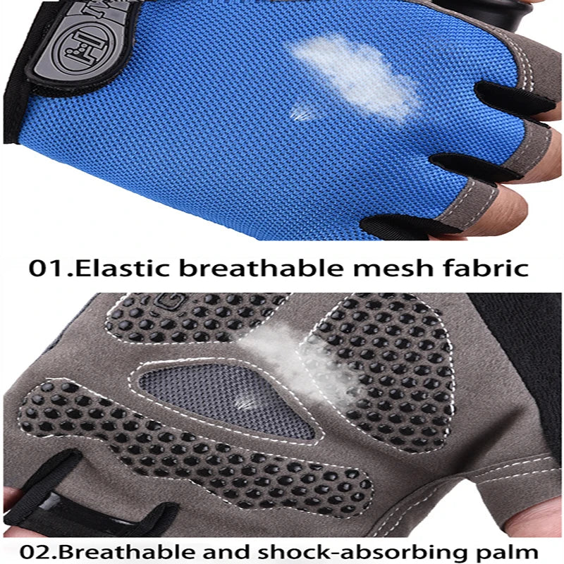 Unisex Half-Finger Cycling & Gym Gloves – Breathable Anti-Slip Sport Gloves
